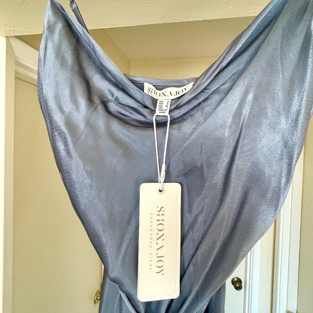 Shona Joy - 'La Lune' Bias Cowl Maxi Dress in Blue Smoke - Picture 5 of 9